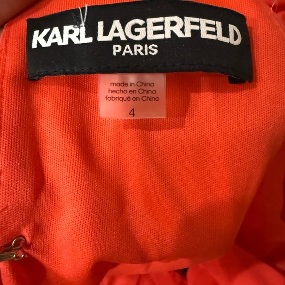 Karl Lagerfeld Vibrant Coral High-Low Dress - Picture 2 of 9